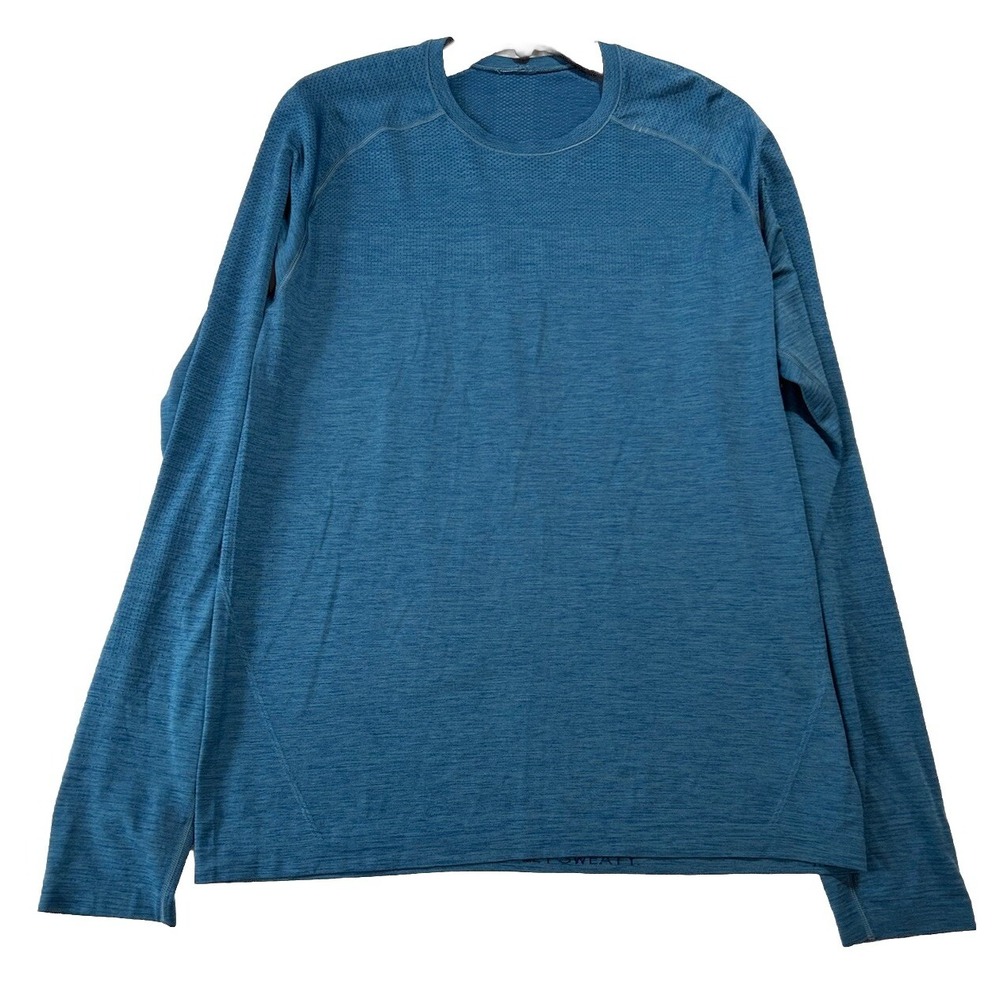 Lululemon Mens Size M Blue Long Sleeve Pullover Metal Vent T-Shirt (S8)